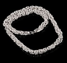 Silver Plated Brass Designer Chain Necklace for Men Gift for Him